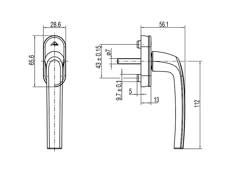 Ручка оконная Roto Samba алюминиевая, 43 мм, 45°, +2 винта, бронза (R05.5). Рис. 2 Ручка оконная Roto Samba алюминиевая, 43 мм, 45°, +2 винта, бронза (R05.5). Рис. 2