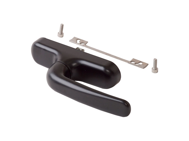 Ручка Prima с блокиратором и микровентиляцией для алминиевого окна, черная RAL9005, 01039500. Рис. 3 Ручка Prima с блокиратором и микровентиляцией для алминиевого окна, черная RAL9005, 01039500. Рис. 3