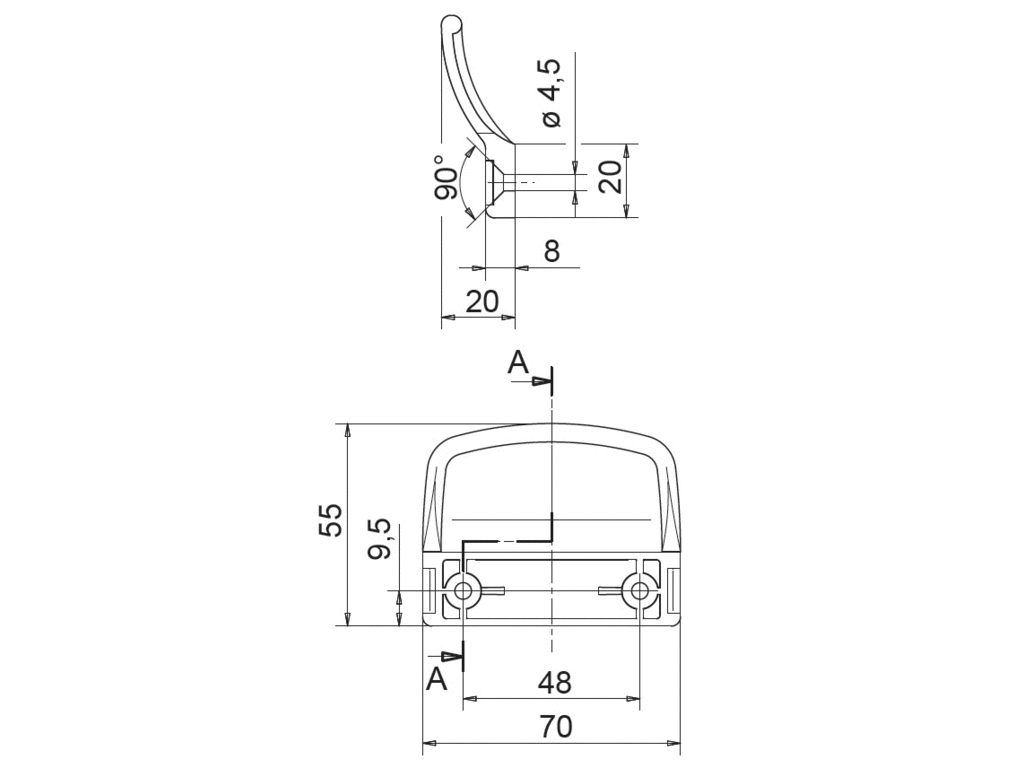 Ручка балконная Internika, антрацит (2 части). Рис. 2 Ручка балконная Internika, антрацит (2 части). Рис. 2