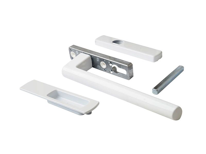 Внутренняя ручка + внешняя утопленная ручка для HS Portal, без PZ, белая. Рис. 1 Внутренняя ручка + внешняя утопленная ручка для HS Portal, без PZ, белая. Рис. 1