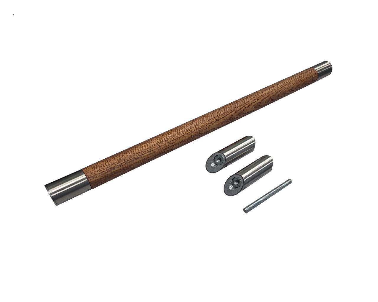 Ручка одностор. для дверей, ясень, воск "Орех", со смещ., L=600, МО=400, D=32,. Рис. 1