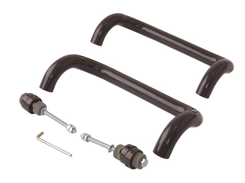 Ручка офисная Elementis изогнутая 300мм с улучшенным креплением Коричневый RAL8019. Рис. 1 Ручка офисная Elementis изогнутая 300мм с улучшенным креплением Коричневый RAL8019. Рис. 1