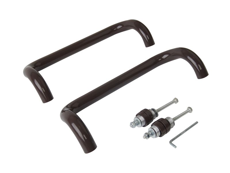 Ручка офисная Elementis изогнутая 350 мм с улучшенным креплением Коричневый RAL8019. Рис. 2 Ручка офисная Elementis изогнутая 350 мм с улучшенным креплением Коричневый RAL8019. Рис. 2