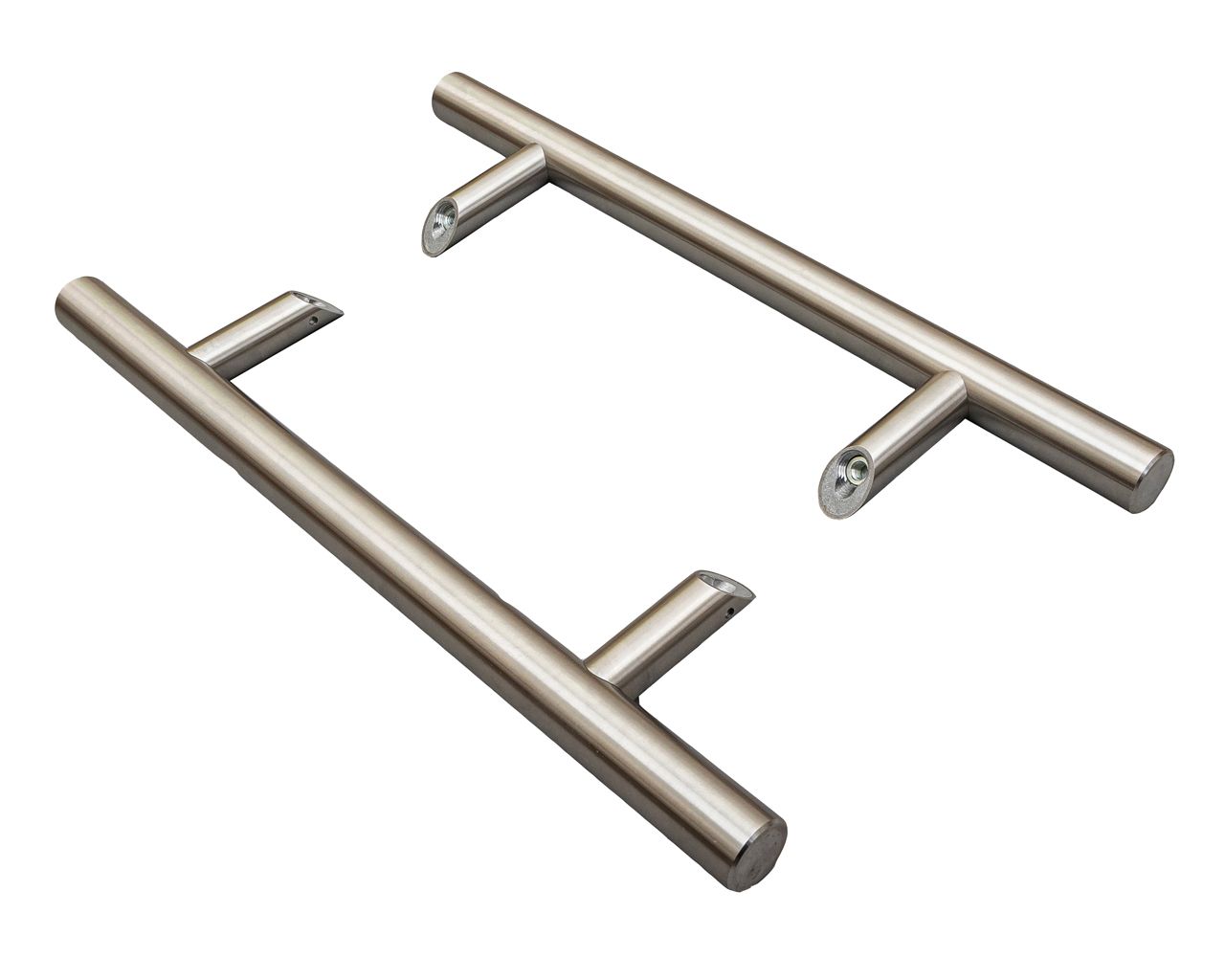 Ручка двустор. для алюм. двери, нерж. сталь, со смещением, комплект с крепл., L=500, м/о=300, D=32, 114.SS.300.45. Рис. 1