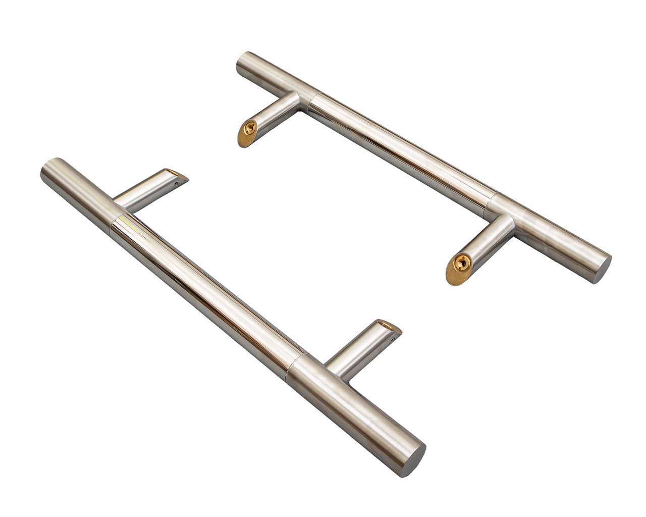 Ручка для алюм. двери со смещен., комплект с крепл., L= 500, м/о= 300, D=32 мат/гл.. Рис. 1