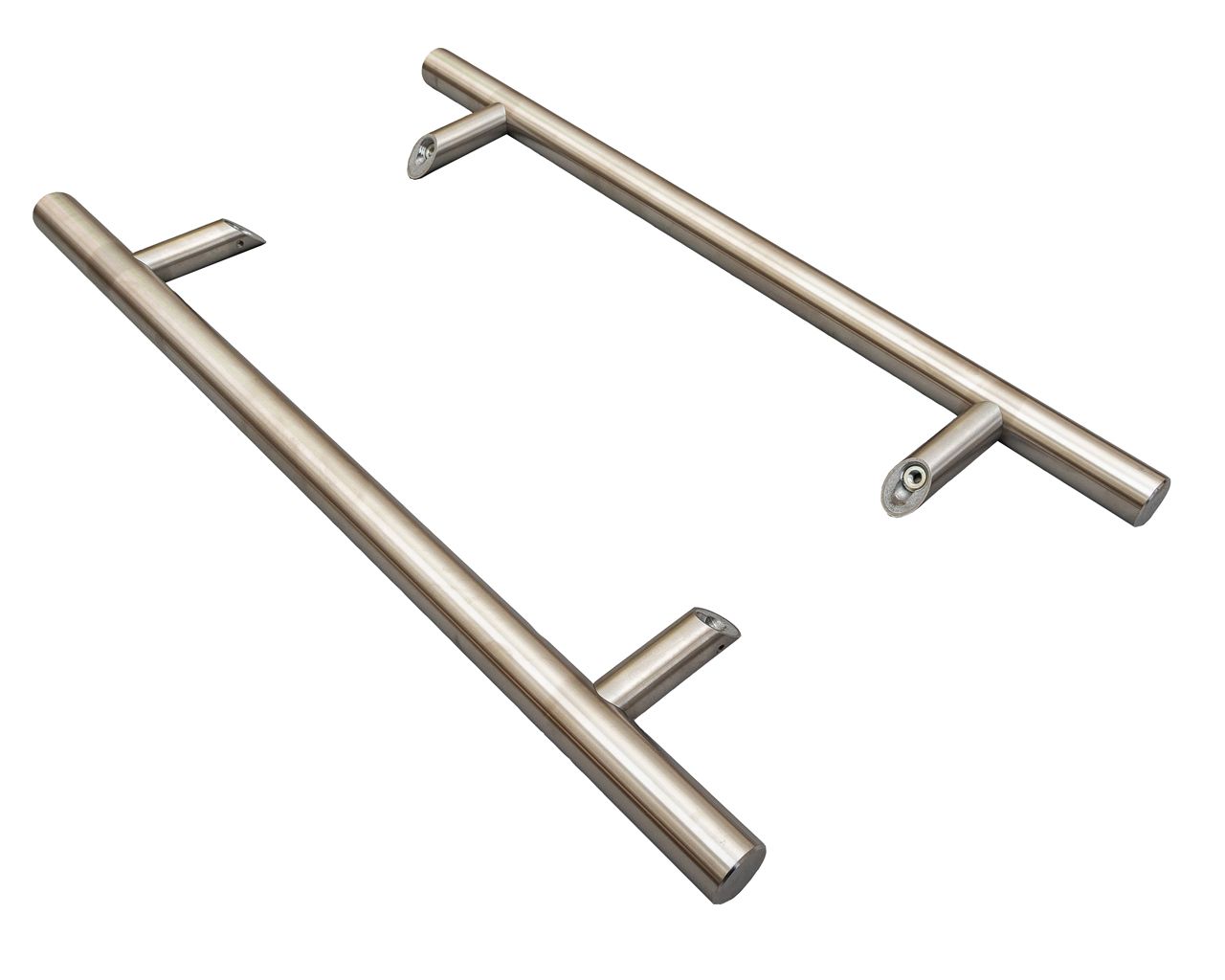 Ручка двустор. для алюм. двери, нерж. сталь, со смещением, комплект с крепл., L=650, м/о=450, D=32, 114.SS.450.45,. Рис. 1