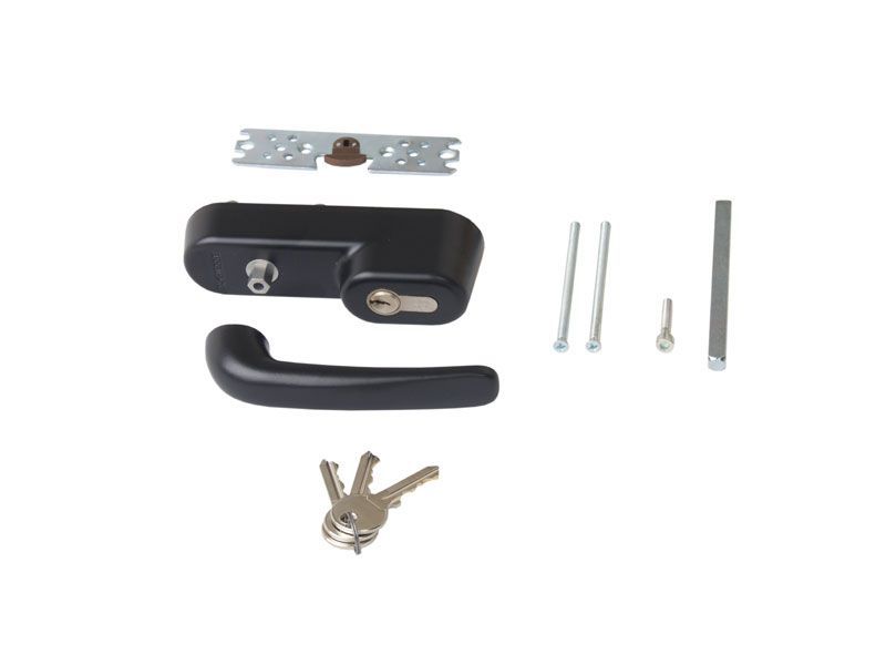 Ручка наружная Giesse для антипаники с профильным цилиндром (комплект деталей для установки), черная, 07324500. Рис. 2