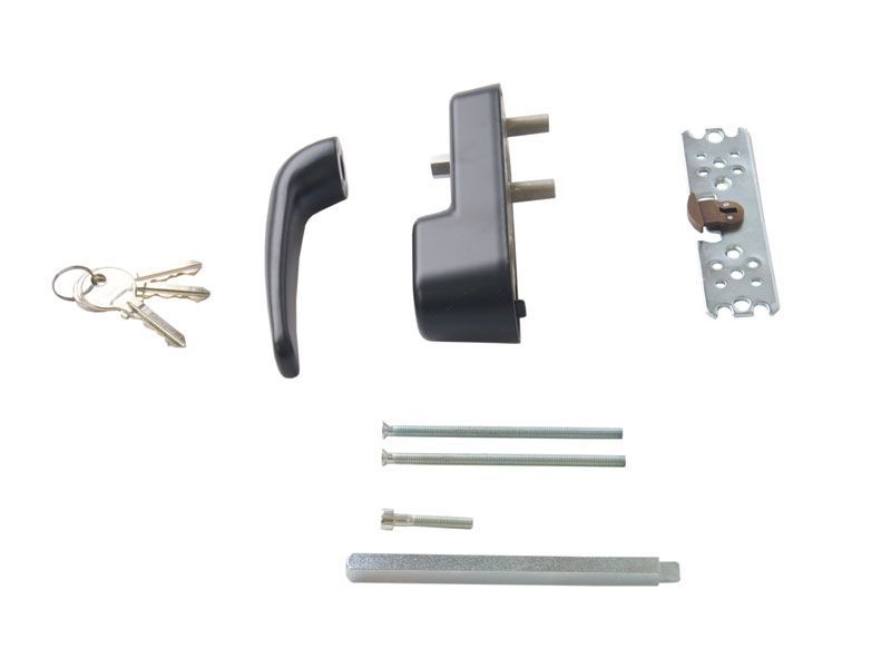 Ручка наружная Giesse для антипаники с профильным цилиндром (комплект деталей для установки), черная, 07324500. Рис. 3