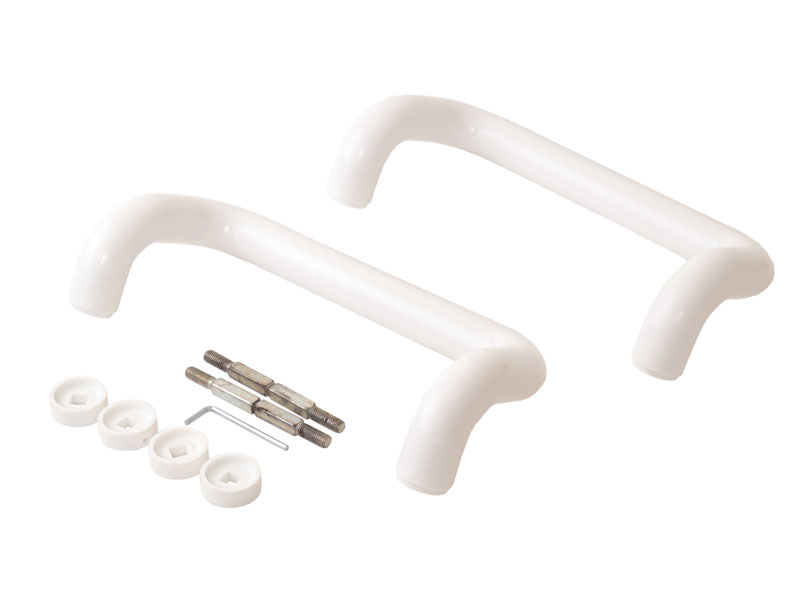 Ручка офисная Elementis изогнутая 250мм (с креплением на профиль до 60мм) пластиковая Белый RAL9016. Рис. 1