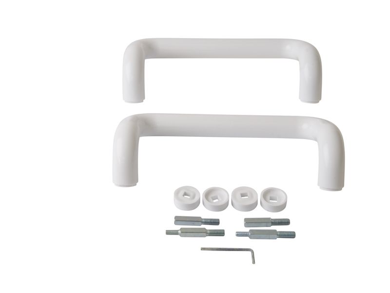 Ручка офисная Elementis изогнутая 250мм (с креплением на профиль до 60мм) пластиковая Белый RAL9016. Рис. 3