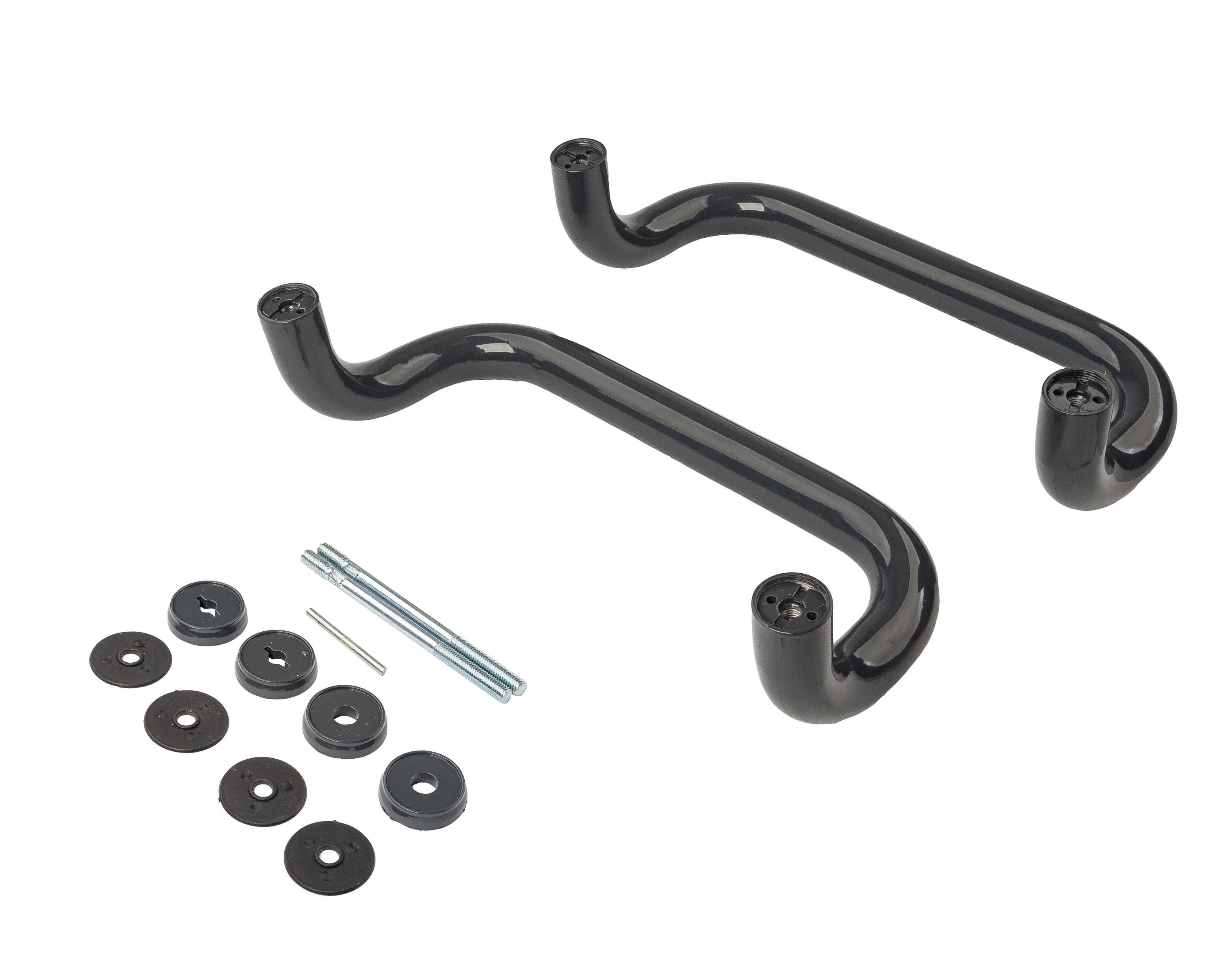 Ручка офисная изогнутая 300мм с креплением антрацит RAL7016, до 80мм.. Рис. 2 Ручка офисная изогнутая 300мм с креплением антрацит RAL7016, до 80мм.. Рис. 2