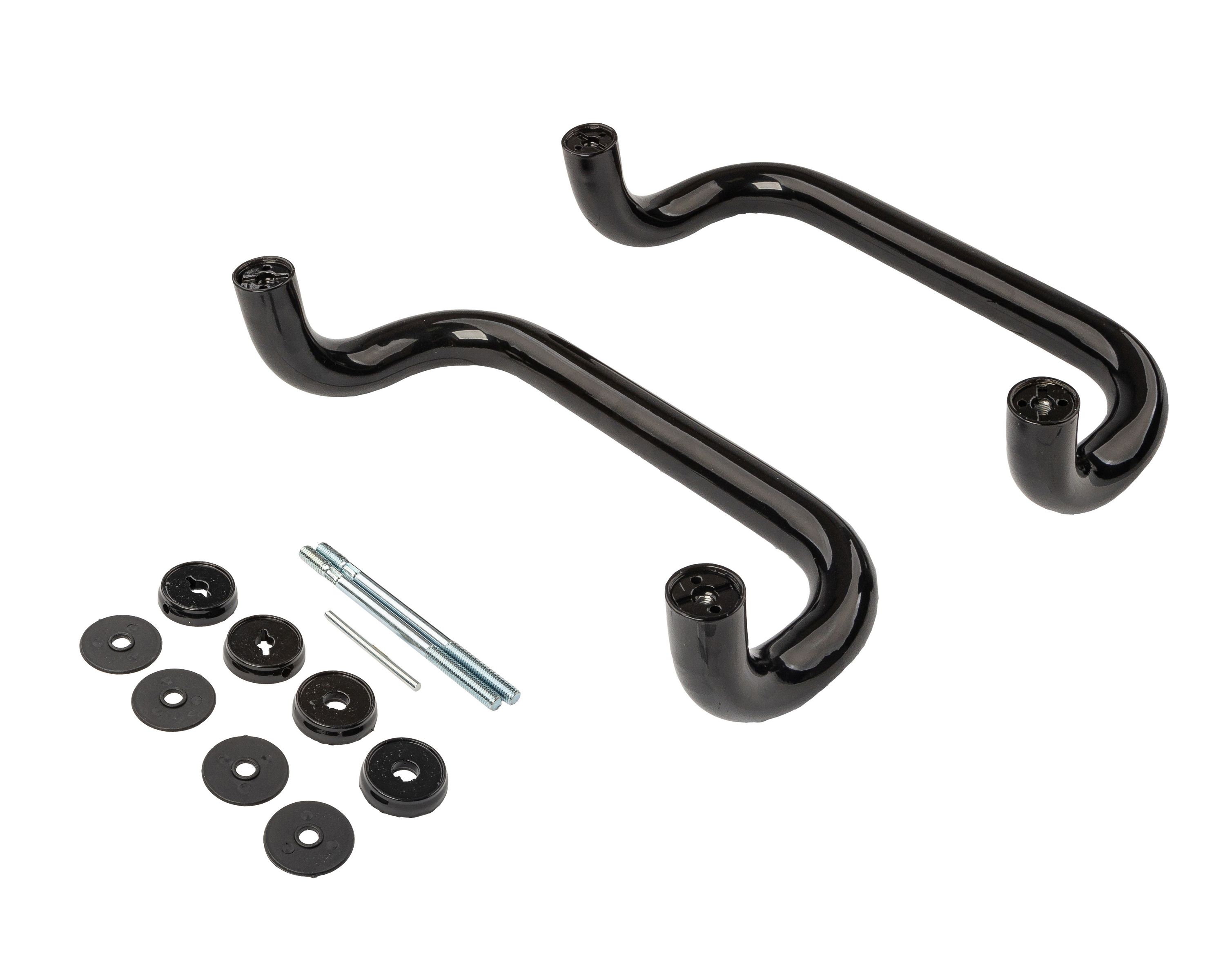 Ручка офисная изогнутая 300мм с креплением черная RAL9005, до 80мм.. Рис. 2 Ручка офисная изогнутая 300мм с креплением черная RAL9005, до 80мм.. Рис. 2