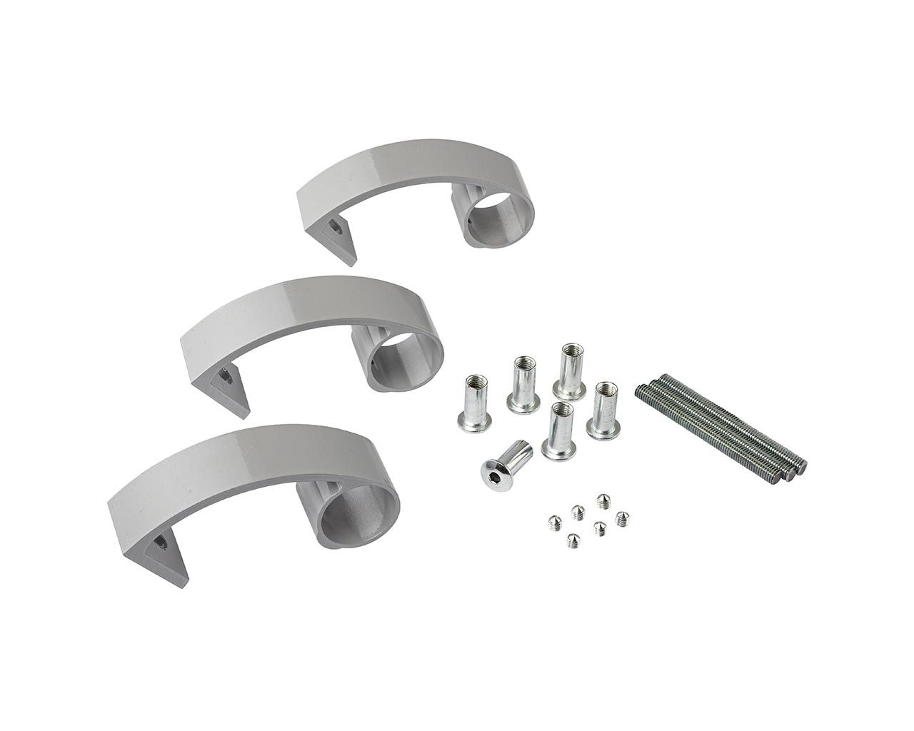 Ручка офисная прямая 1800мм с 4 креплениями, толщина трубы 1,6 Серый RAL9006. Рис. 2