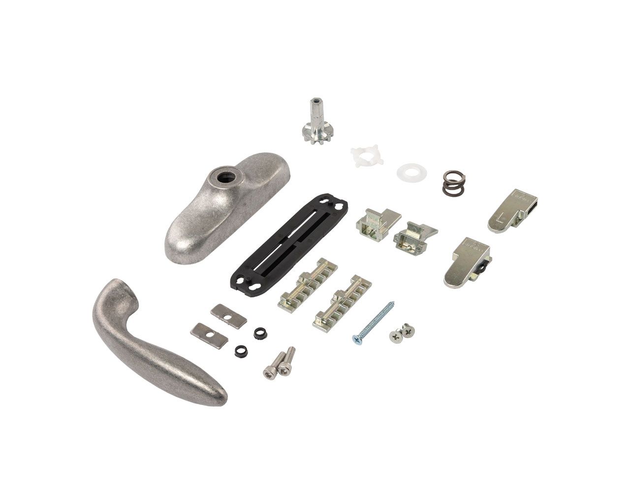 Ручка оконная 1002.00 двухзахватная, неокраш. (в составе 22 частей). Рис. 1 Ручка оконная 1002.00 двухзахватная, неокраш. (в составе 22 частей). Рис. 1