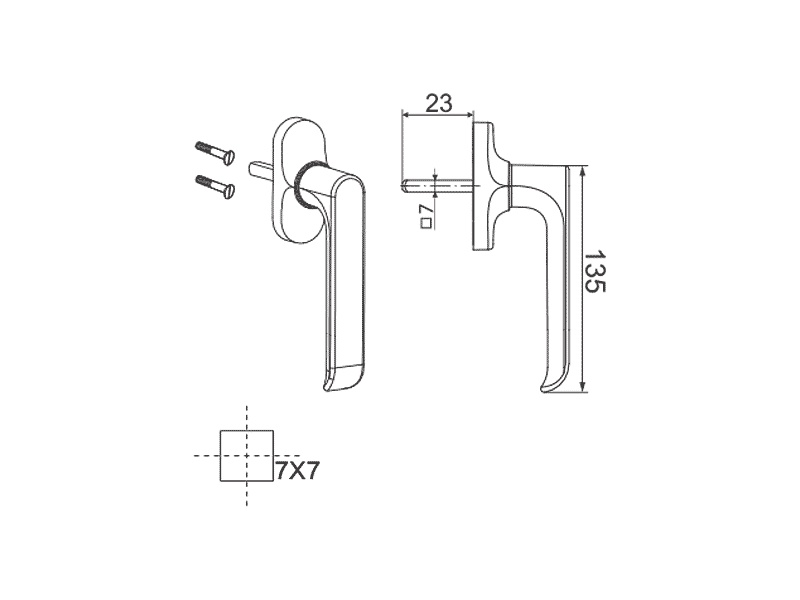 Ручка оконная 1110.00 с квадратным штифтом 7 мм, черн. RAL9005. Рис. 3 Ручка оконная 1110.00 с квадратным штифтом 7 мм, черн. RAL9005. Рис. 3