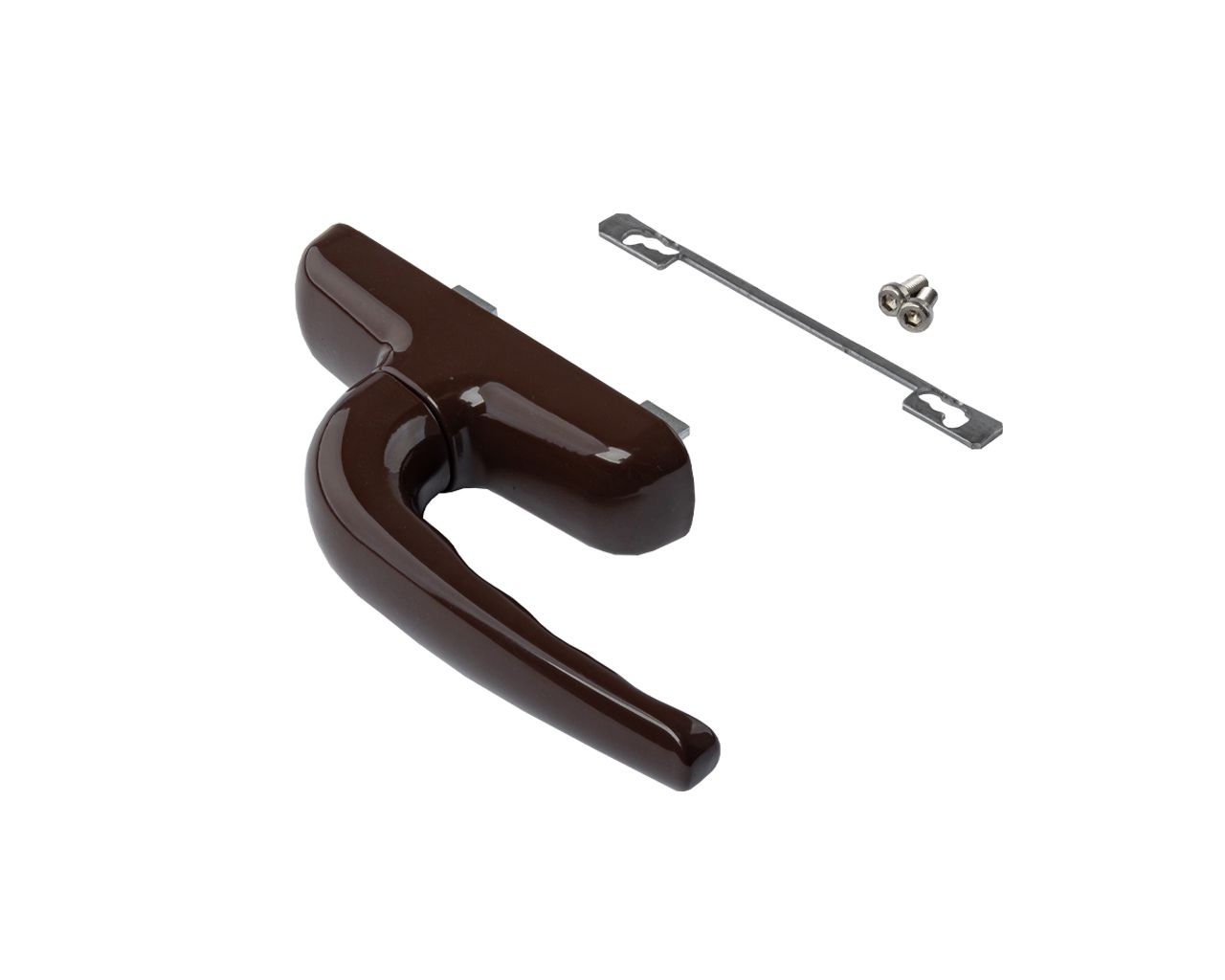 Ручка оконная COMFORT двухзахватная, корич. RAL8017. Рис. 1