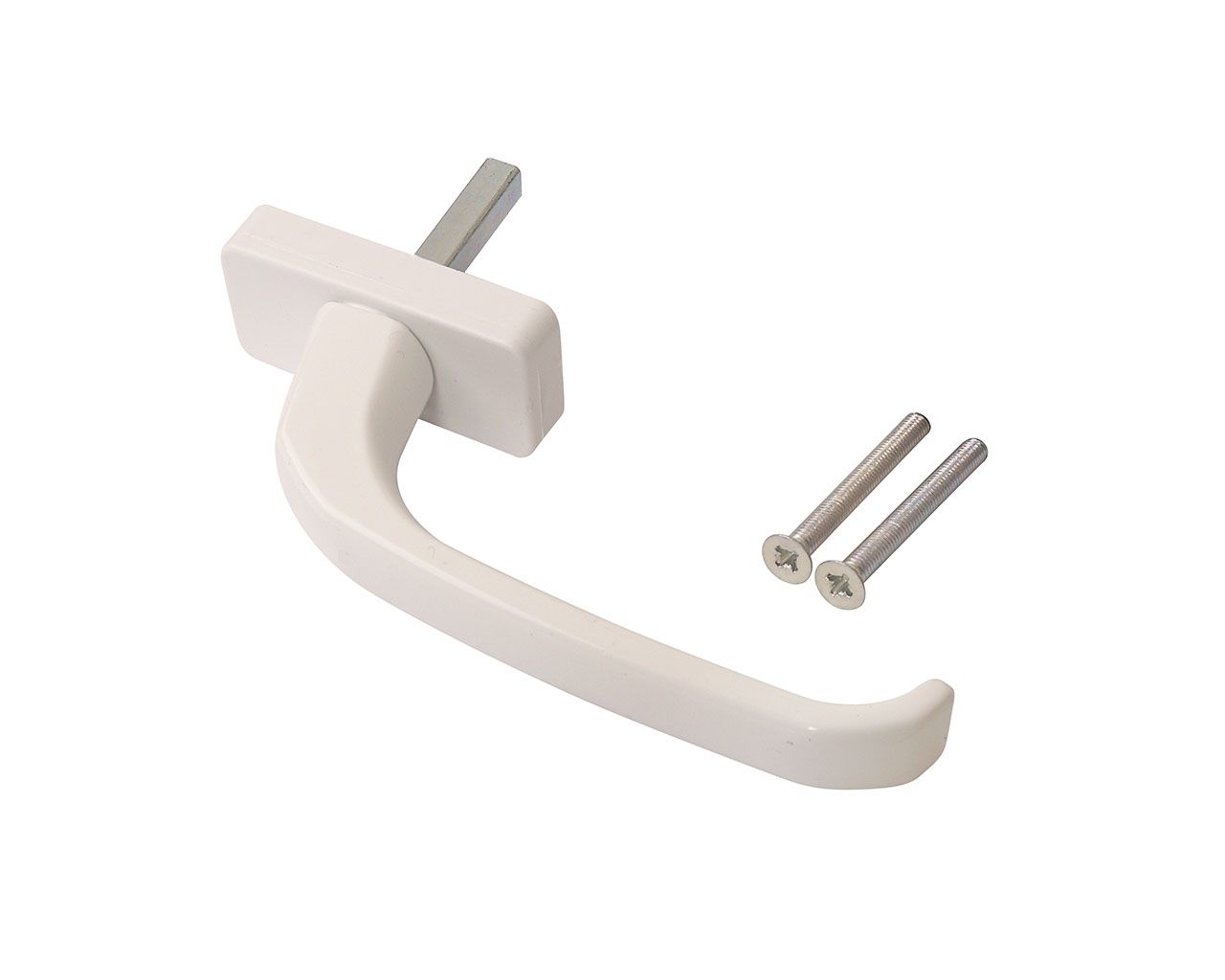 Ручка оконная "ИРИС" штифт 35 мм, комплект (+ 2 винта), белая. Рис. 1