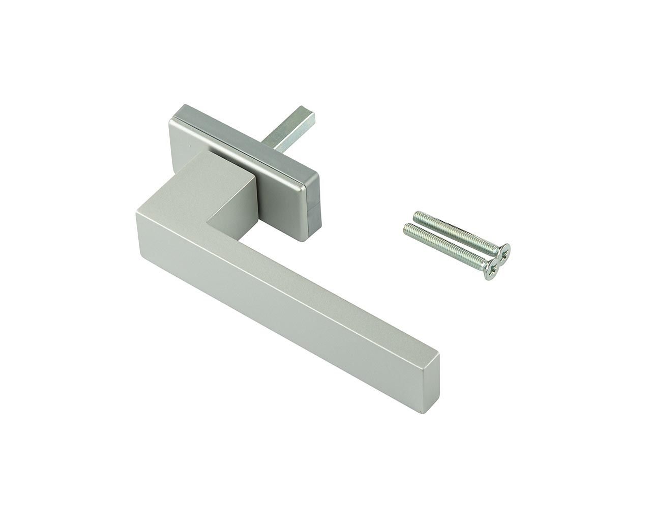 Ручка оконная Internika DUBLIN 40 мм, алюминиевая, 2 винта, серебро F1 (45°) (матовая поверхность). Рис. 1 Ручка оконная Internika DUBLIN 40 мм, алюминиевая, 2 винта, серебро F1 (45°) (матовая поверхность). Рис. 1