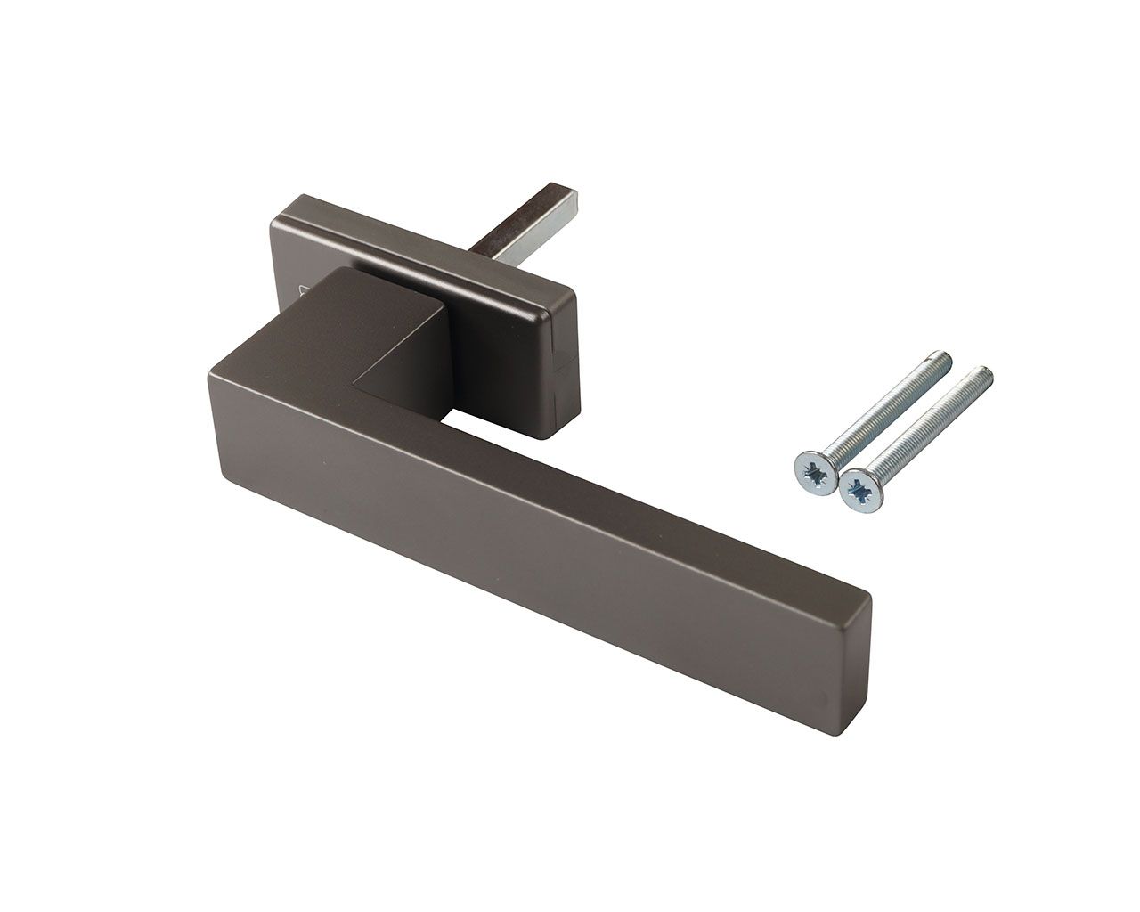 Ручка оконная Internika DUBLIN 45 мм, алюминиевая, 2 винта, титан F9 (45°) (матовая поверхность). Рис. 1