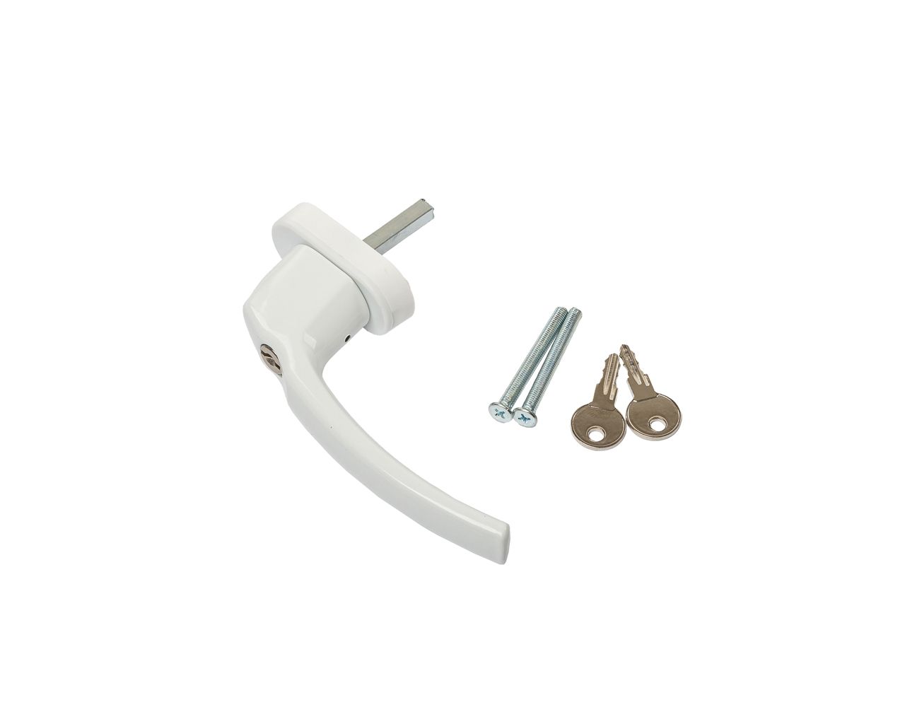 Ручка оконная Internika FILIZ с ключом-кнопкой, 38 мм, 45°, 2 винта, белый RAL9016. Рис. 3