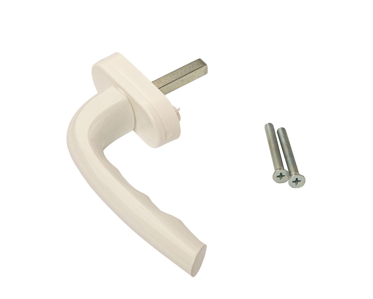 Ручка оконная Internika "Фантазия" алюминиевая 38 мм 45 гр. + 2 винта 5х45 белый (9016). Рис. 1