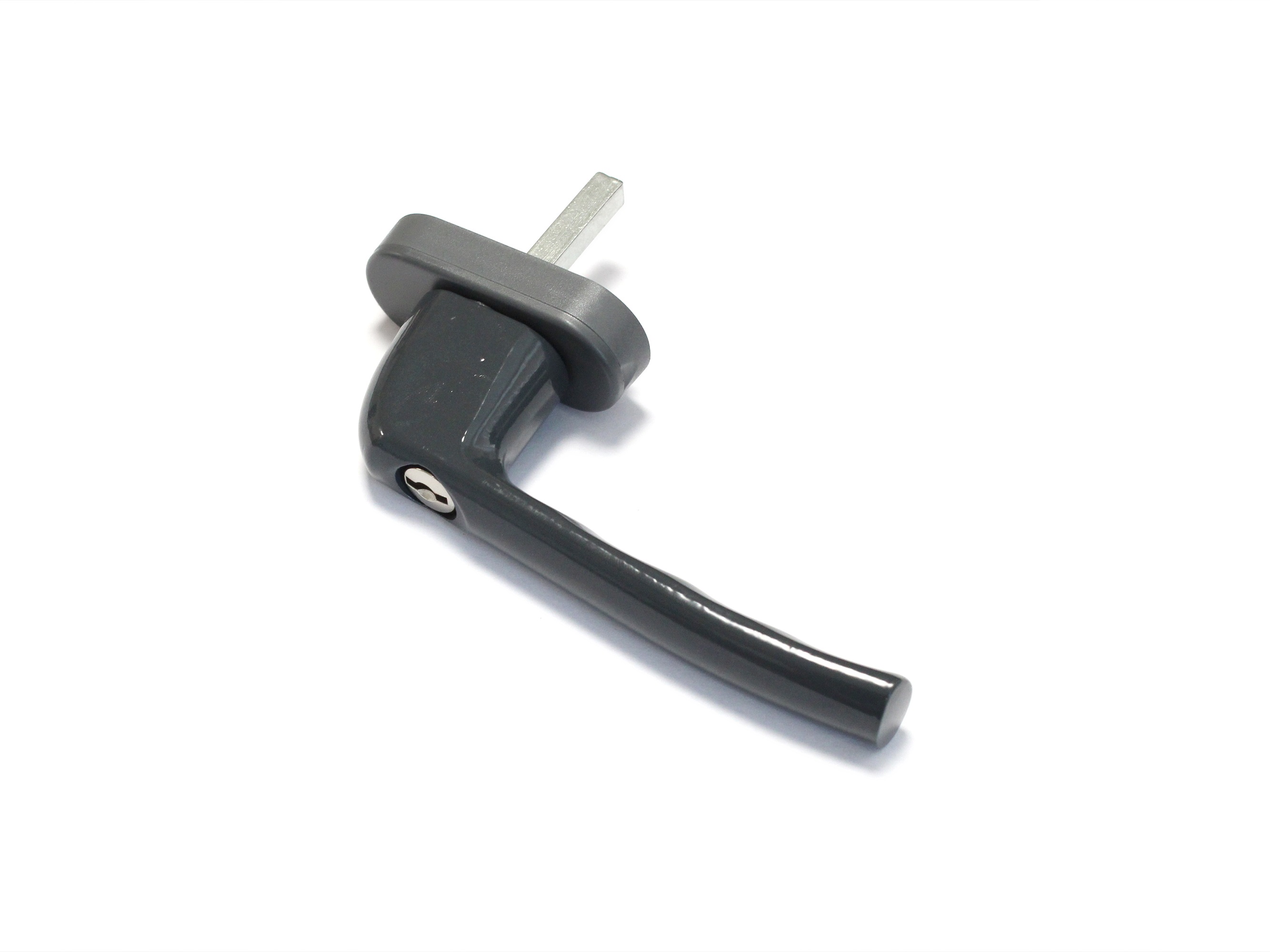 Ручка оконная Internika Kronos с ключом, штифт 35 мм, с винтами, антрацит глянцевый  RAL7016. Рис. 1