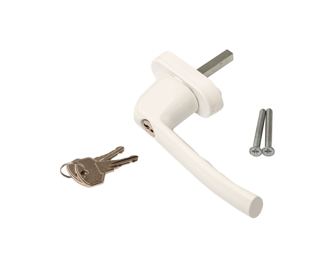 Ручка оконная Internika Kronos с ключом, штифт 37 мм, с винтами, белый RAL9016. Рис. 1