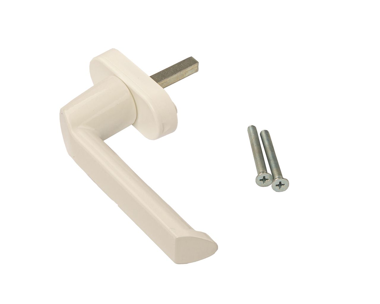 Ручка оконная Internika "Мечта" алюминиевая 37 мм 45° + 2 винта 5х45 белый (9016)