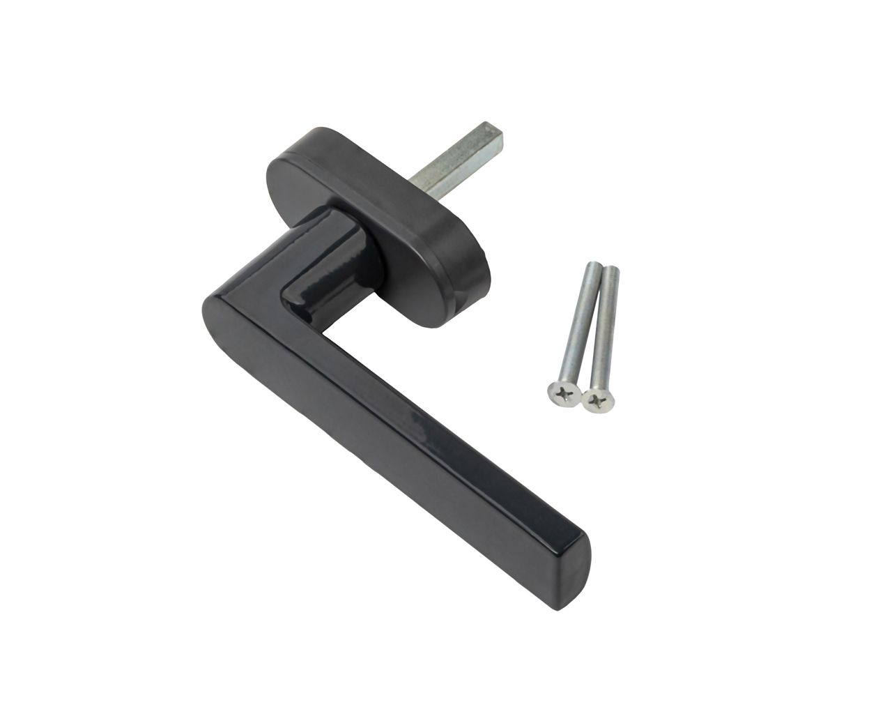 Ручка оконная Internika "Надежда" алюминиевая 38 мм 45° + 2 винта 5х50 антрацит (7016). Рис. 1