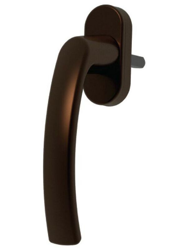 Ручка оконная Internika Venera штифт 37 мм, 45°, овальная розетка  коричневый RAL8019, 2 винта. Рис. 2