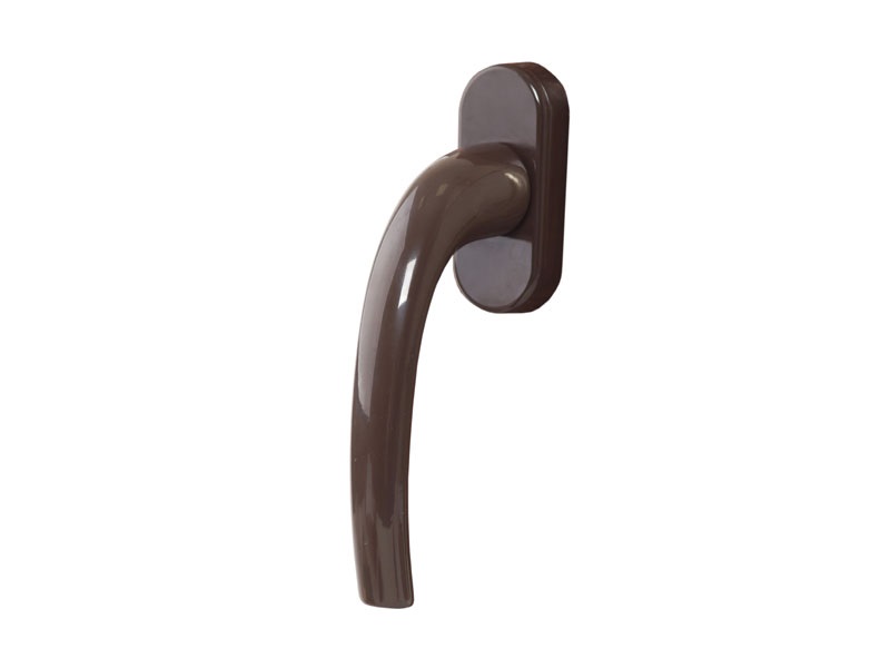 Ручка оконная Internika Pushkin алюминиевая 35 мм (RAL 8019)коричневый, 45° + 2 винта 5х45. Рис. 1 Ручка оконная Internika Pushkin алюминиевая 35 мм (RAL 8019)коричневый, 45° + 2 винта 5х45. Рис. 1