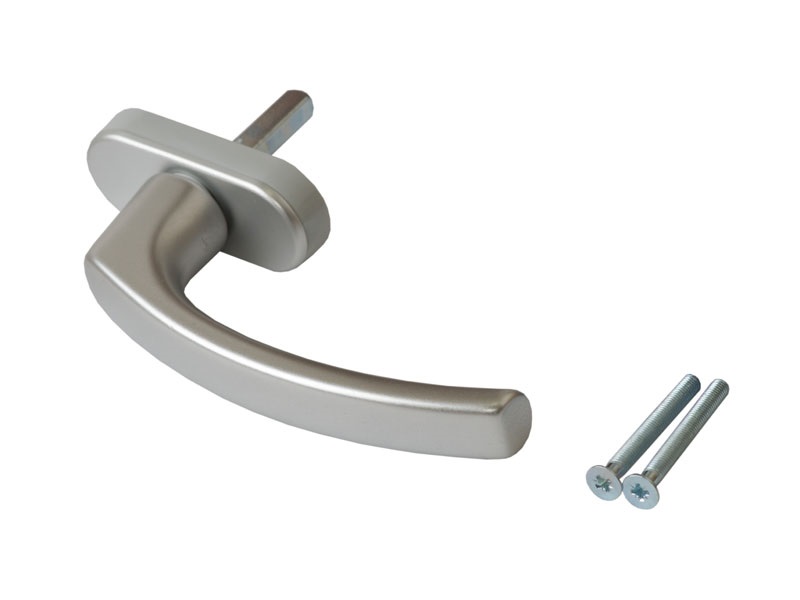 Ручка оконная Internika Tolstoy алюминиевая 37 мм (F1) серебро, 45° + 2 винта 5х45. Рис. 1 Ручка оконная Internika Tolstoy алюминиевая 37 мм (F1) серебро, 45° + 2 винта 5х45. Рис. 1