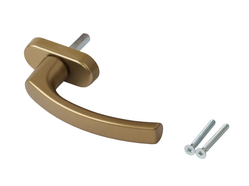 Ручка оконная Internika Tolstoy алюминиевая 37 мм (F4) бронза, 45° + 2 винта 5х45. Рис. 1