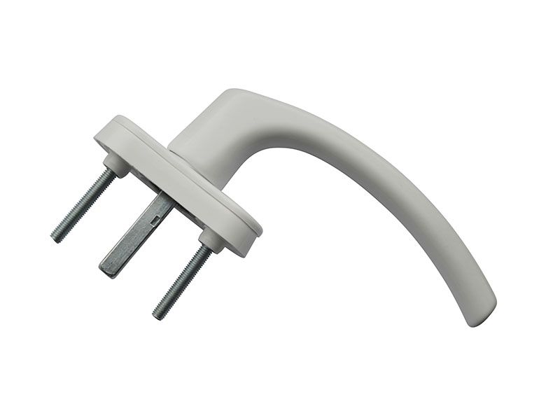 Ручка оконная Internika Tolstoy алюминиевая 37 мм (RAL 9016) белая, 45° + 2 винта 5х45. Рис. 1