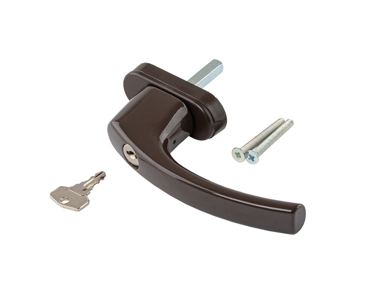 Ручка оконная Internika Tolstoy c ключом Tilt First 37 мм (RAL 8019) коричневый + 2 винта. Рис. 2
