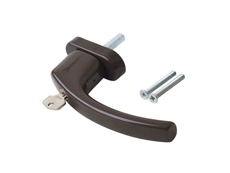 Ручка оконная Internika Tolstoy с ключом 37 мм(RAL 8019) коричневый, 45°+2 винта. Рис. 1 Ручка оконная Internika Tolstoy с ключом 37 мм(RAL 8019) коричневый, 45°+2 винта. Рис. 1