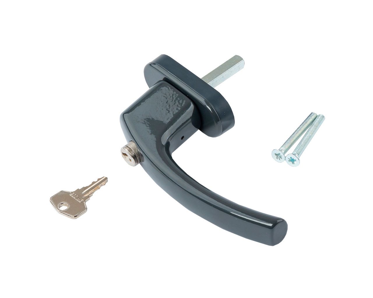 Ручка оконная Internika Tolstoy с ключом 37 мм(RAL 7016) антрацит, 45°+2 винта. Рис. 1 Ручка оконная Internika Tolstoy с ключом 37 мм(RAL 7016) антрацит, 45°+2 винта. Рис. 1