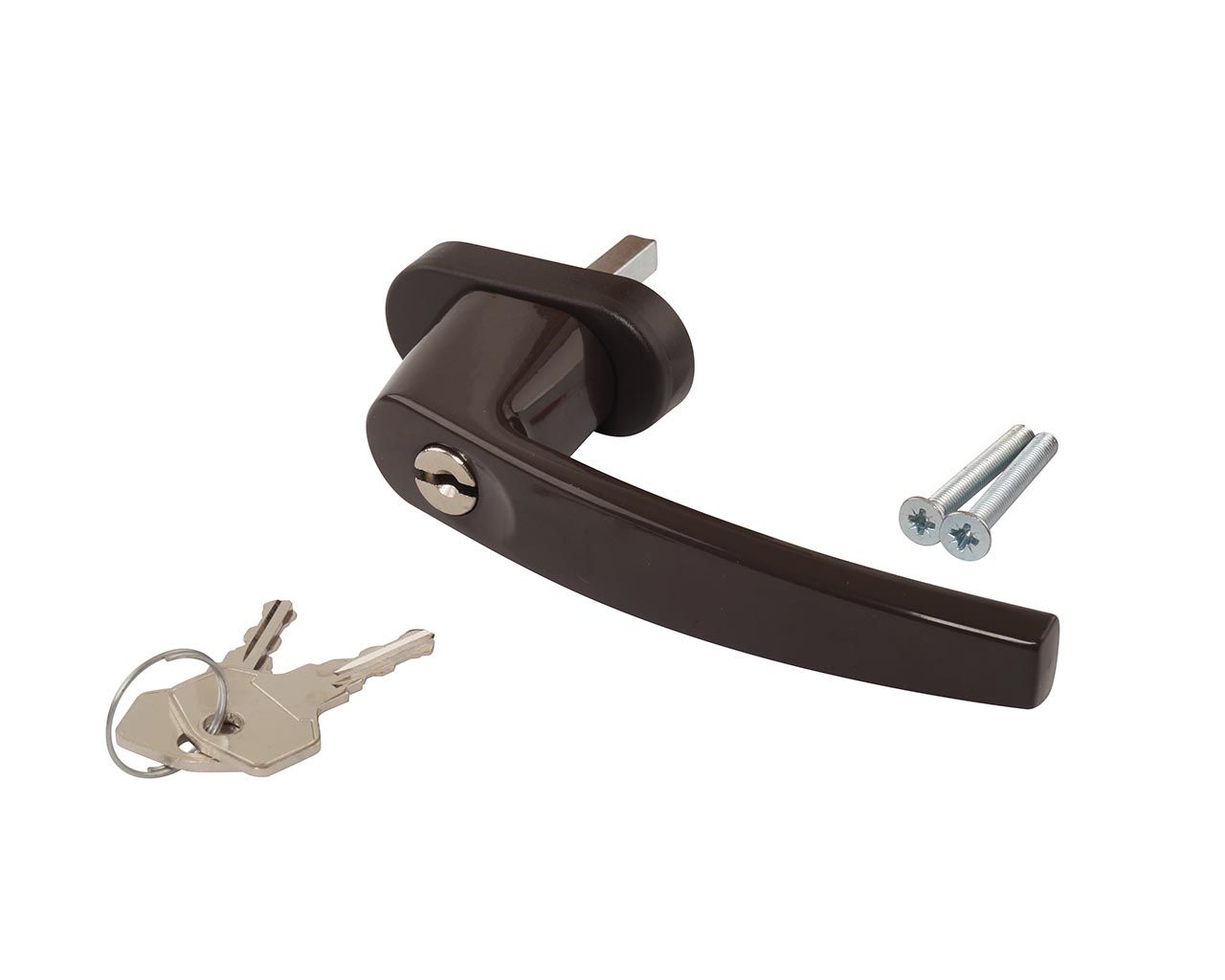 Ручка оконная Internika VICTORY с ключом (ключ-кнопка) 35 мм, коричневый. Рис. 2