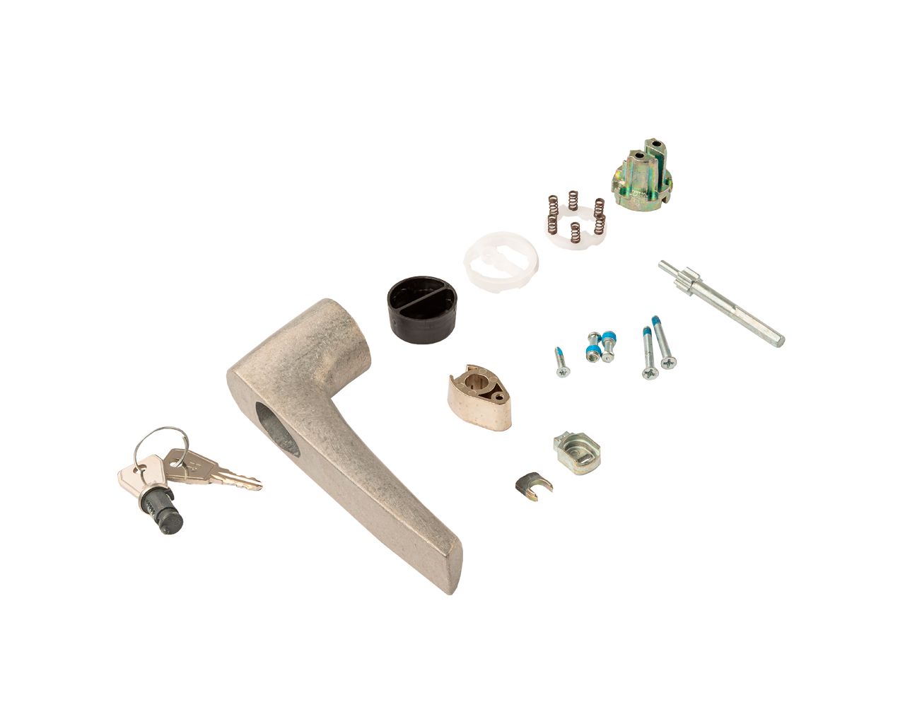 Ручка оконная NP Ultra LOGICA с ключом, круглая, левая, неокрашенная, 039760052