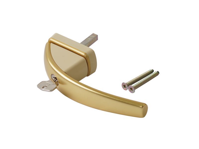 Ручка оконная ROTO SWING с ключом (поворотный цилиндр), 37 мм, золото. Рис. 2