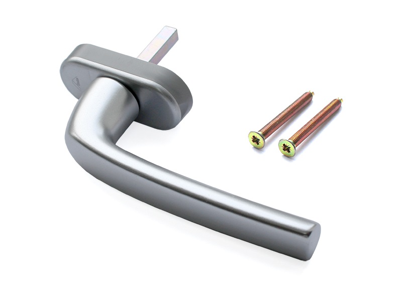 Ручка оконная Roto Samba, штифт 37 мм, с винтами, 40Н, серебро натуральное R01.1. Рис. 2 Ручка оконная Roto Samba, штифт 37 мм, с винтами, 40Н, серебро натуральное R01.1. Рис. 2