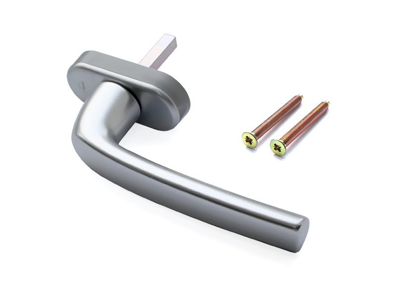 Ручка оконная Roto Samba, штифт 37 мм, с винтами, 40Н, серебро натуральное R01.1. Рис. 1 Ручка оконная Roto Samba, штифт 37 мм, с винтами, 40Н, серебро натуральное R01.1. Рис. 1