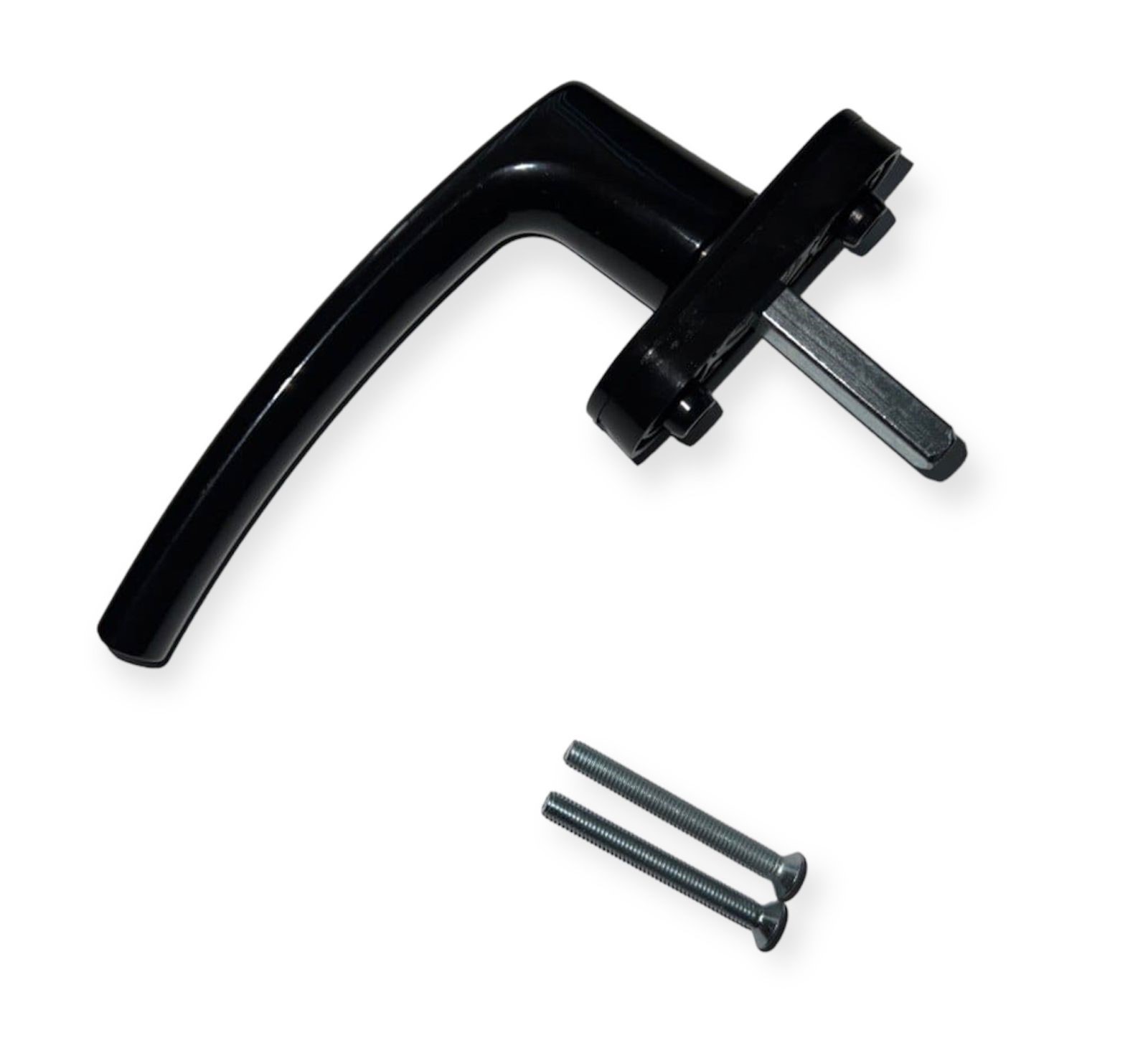 Ручка оконная алюминиевая ALFA штифт 37 мм, 2 винта, цвет черный. Рис. 2 Ручка оконная алюминиевая ALFA штифт 37 мм, 2 винта, цвет черный. Рис. 2