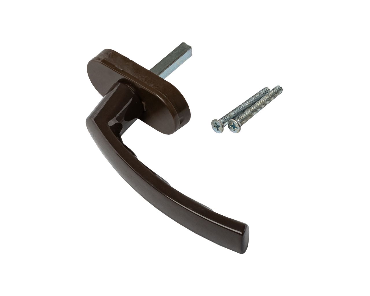 Ручка оконная алюминиевая DELTA штифт 37 мм, 2 винта, коричневый, RAL8019. Рис. 1