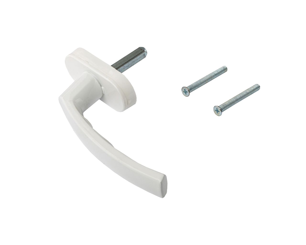 Ручка оконная алюминиевая DELTA штифт 45 мм, 2 винта, белый, RAL9016. Рис. 1 Ручка оконная алюминиевая DELTA штифт 45 мм, 2 винта, белый, RAL9016. Рис. 1