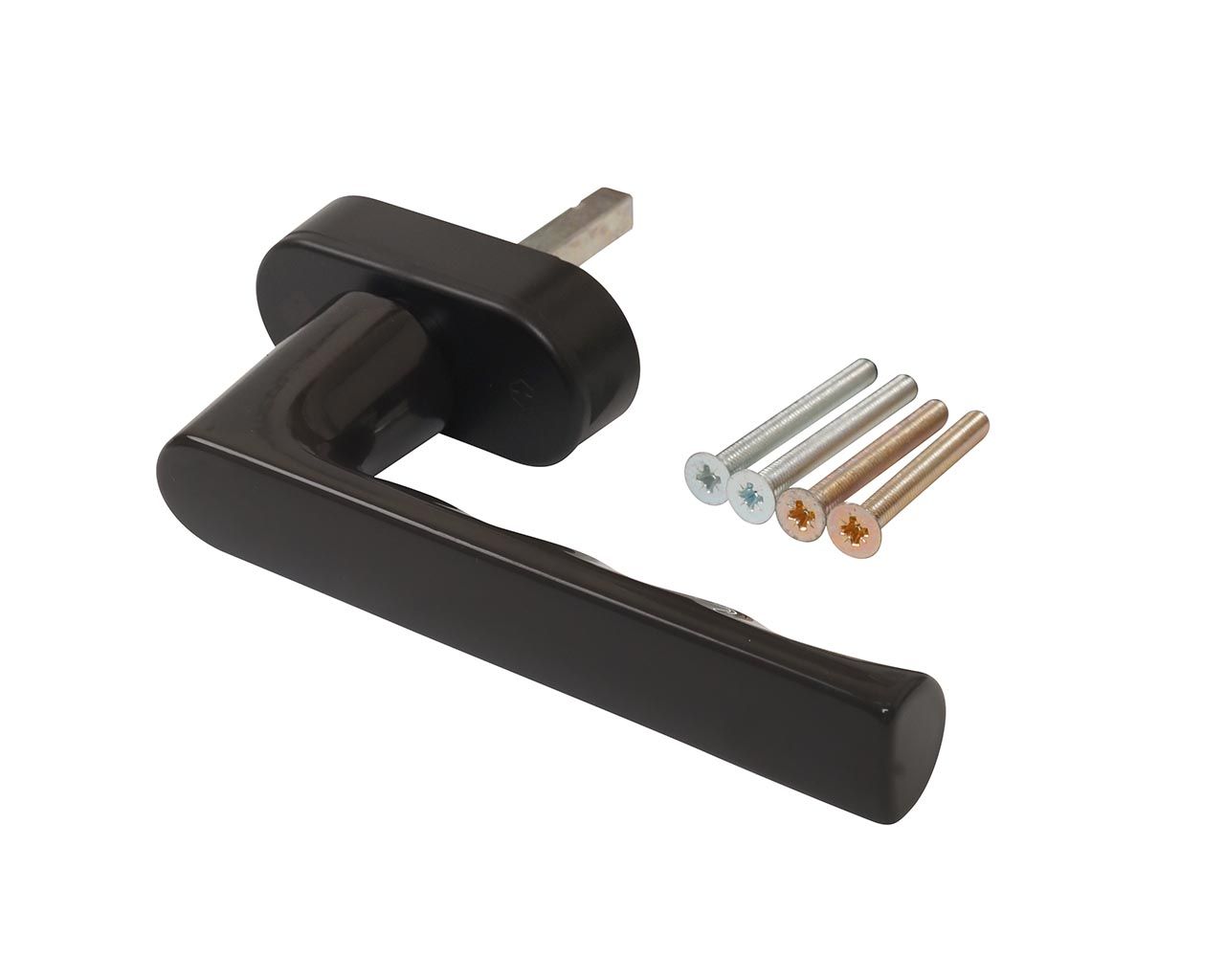 Ручка оконная алюминиевая HOPPE Hamburg SecuForte с логотипом VEKA, штифт vario fit 32-42 мм, 45°, 2 винта М5х45, 2 винта М5х50, коричневая. Рис. 1 Ручка оконная алюминиевая HOPPE Hamburg SecuForte с логотипом VEKA, штифт vario fit 32-42 мм, 45°, 2 винта М5х45, 2 винта М5х50, коричневая. Рис. 1