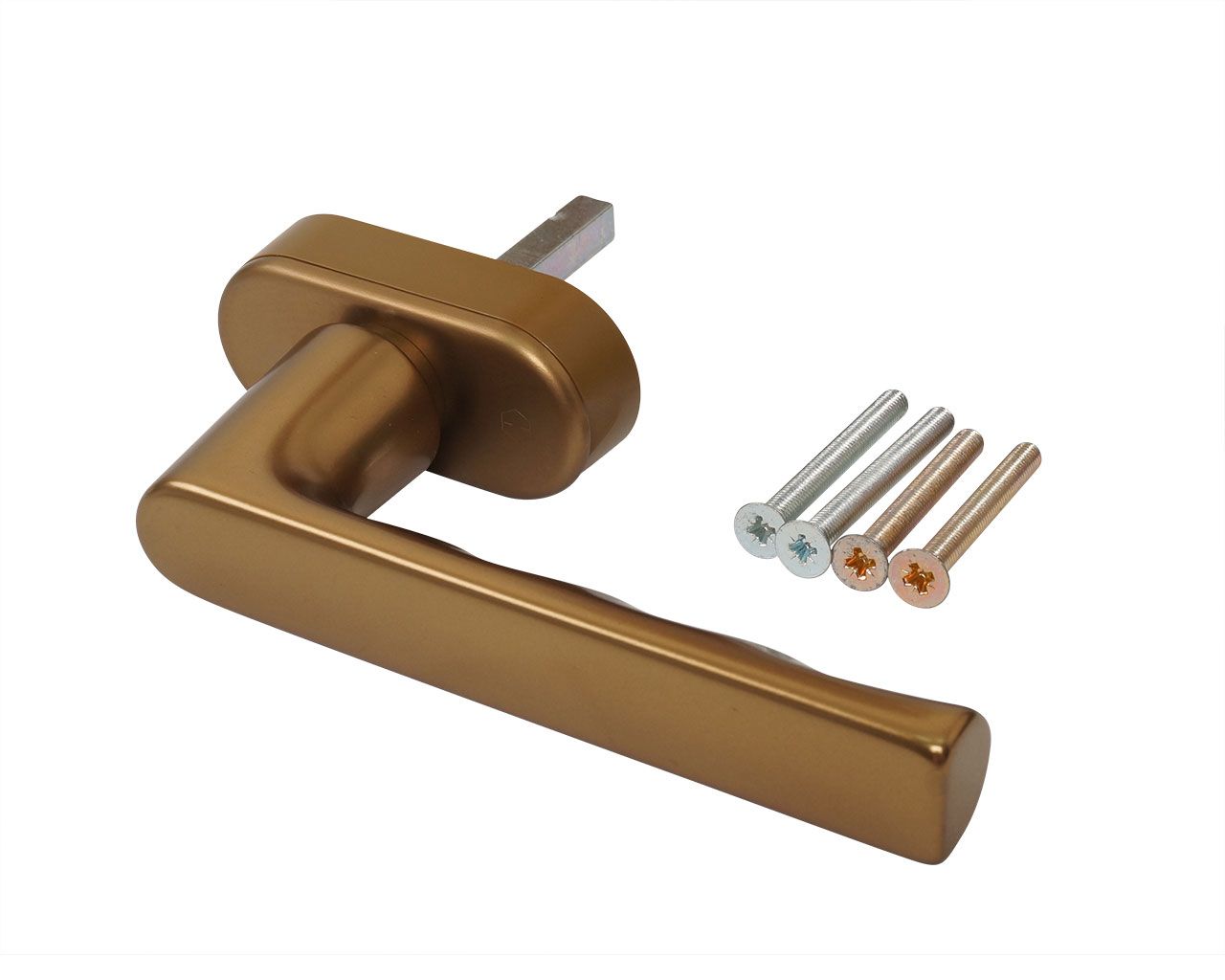 Ручка оконная алюминиевая  HOPPE Hamburg SecuForte, штифт vario fit 32-42 мм, 45°, 2 винта М5х45,  2 винта М5х50, бронза. Рис. 1