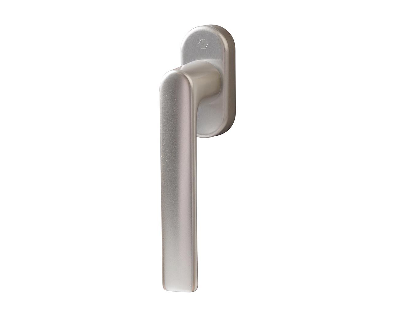 Ручка оконная алюминиевая  HOPPE Hamburg SecuForte, штифт vario fit 32-42 мм, 45°, 2 винта М5х45,  2 винта М5х50, серебро. Рис. 1