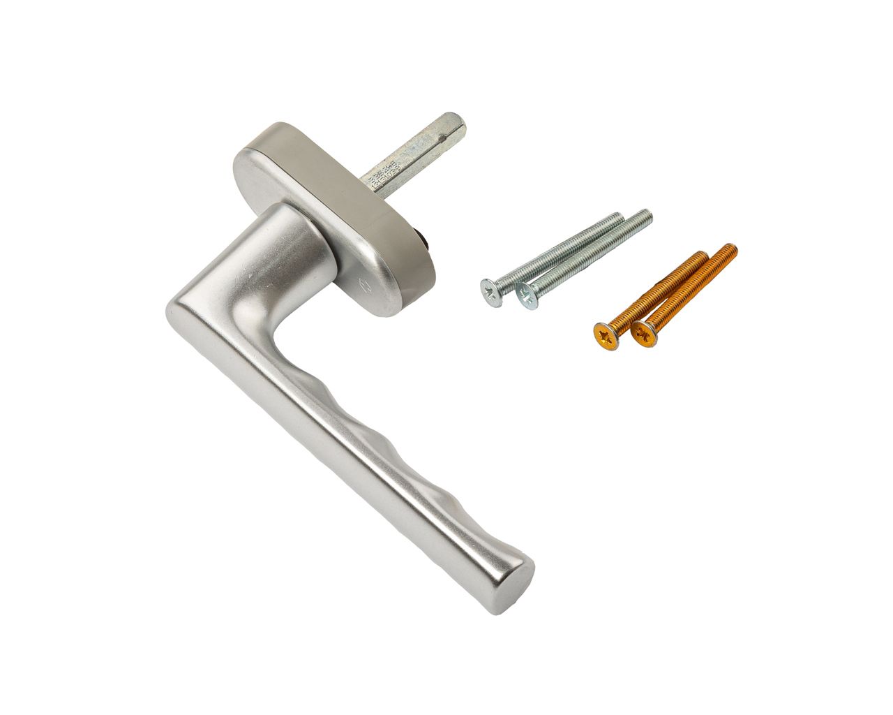 Ручка оконная алюминиевая HOPPE Hamburg Secustik, штифт vario fit 32-42 мм, 45°, 2 винта М5х45, 2 винта М5х50, серебро. Рис. 1 Ручка оконная алюминиевая HOPPE Hamburg Secustik, штифт vario fit 32-42 мм, 45°, 2 винта М5х45, 2 винта М5х50, серебро. Рис. 1