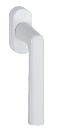 Ручка оконная алюминиевая  HOPPE Hamburg, штифт vario fit 32-42 мм, 45°, 2 винта М5х45,  2 винта М5х50, белый F9016. Рис. 1